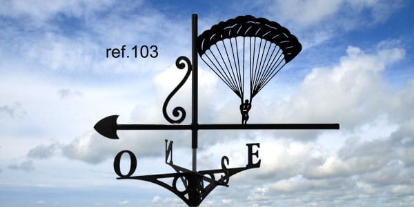 103A-Parachutiste-girouette-ferettraditions Girouette motif Parachutiste  