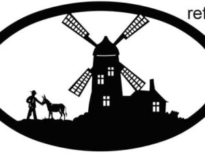 Enseigne motif Moulin + personnage