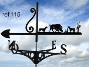 Girouette motif Sanglier et chiens
