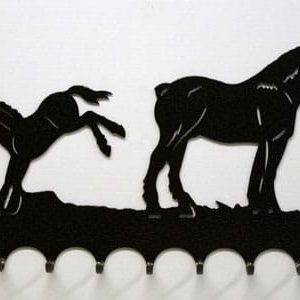 Accroche-clés motif Jument et poulain