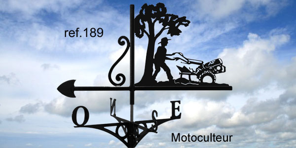 189-Motoculteur-girouette-ferettraditions Girouette motif Motoculteur  