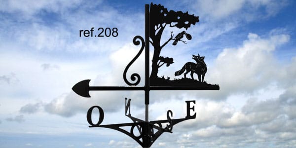 208-Corbeaurenard-girouette-ferettraditions Girouette motif Corbeau et renard  