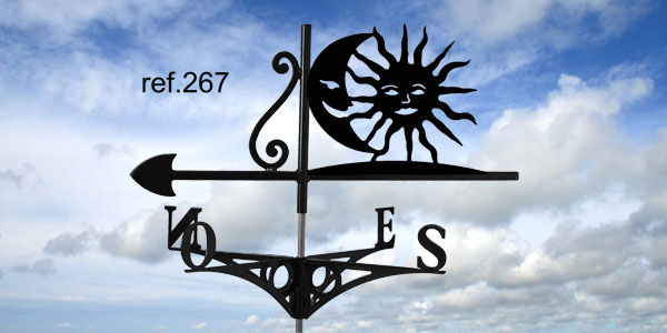 267-Soleillune-girouette-ferettraditions Girouette motif Soleil - Lune  
