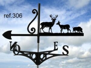Girouette motif Cerf Biche et Sanglier