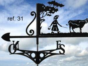 Girouette motif Gardienne de vache