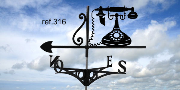 316-Telephone-girouette-ferettraditions Girouette motif Téléphone  