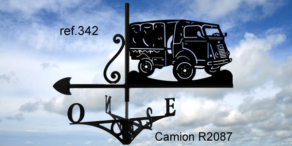 342-CamionR2087-girouette-ferettraditions Girouette motif Camion R2087 