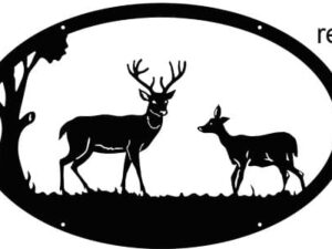 Enseigne motif Cerf et biche