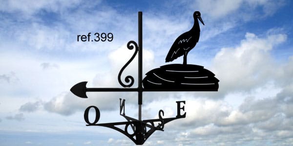 399-Cigogne-girouette-ferettraditions Girouette motif Cigogne  