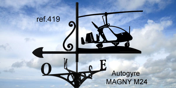 419-AutogyremagnyM24-girouette-ferettraditions Girouette motif Autogyre Magny M24  