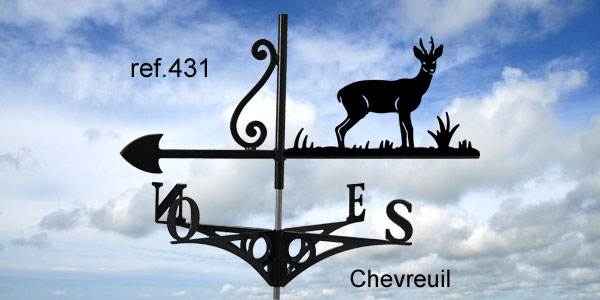 431-Chevreuil-girouette-ferettraditions Girouette motif Chevreuil  
