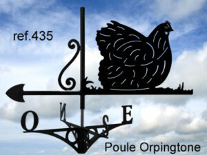 Girouette motif Poule Orpington