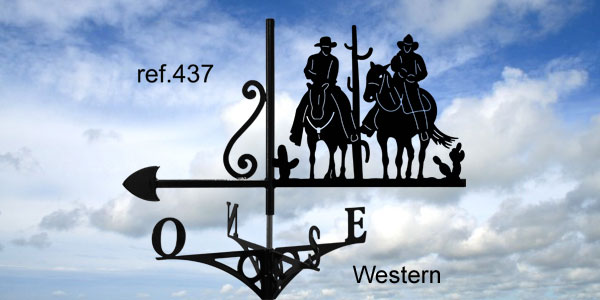 437-Western-girouette-ferettraditions Girouette motif Western  