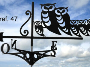 Girouette motif Famille hibou