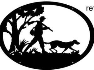 Enseigne motif Chasseur fusil cassé