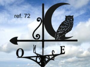 Girouette motif Hibou et lune