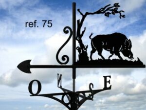 Girouette motif Sanglier et arbre