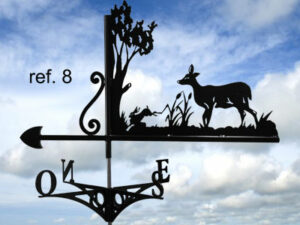 Girouette motif Biche avec lièvre