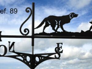 Girouette motif Epagneul breton bécasse et roseau