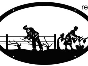 Enseigne motif Vigne - Vendangeurs