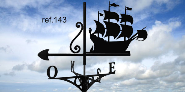 ref-G143 Girouette motif Voilier 3 mâts  