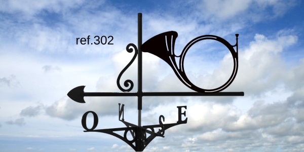 ref-G302 Girouette motif Trompe de chasse  