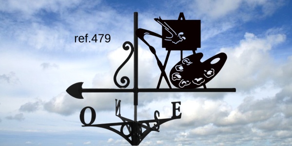 ref-G479 Girouette motif Palette + chevalet  