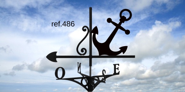 ref-G486 Girouette motif Ancre Marine  