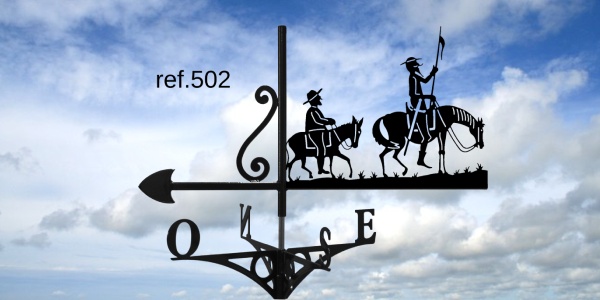 ref-G502 Girouette motif Don Quijote Sancho Panza  
