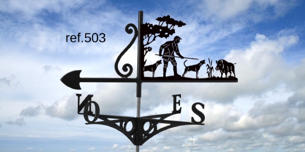 ref-G503 Girouette motif Chasseur à l'épieu  