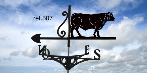 ref-G507 Girouette motif Taureau Charolais  
