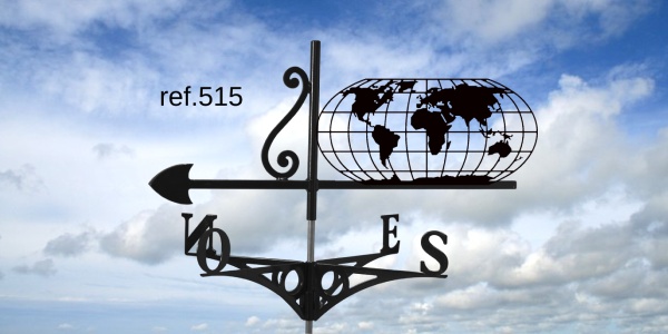 ref-G515 Girouette motif Mappemonde  