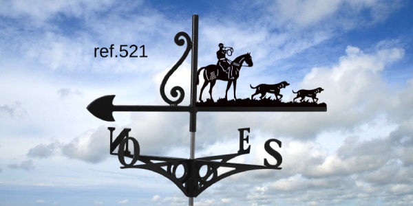 ref-G521 Girouette motif Chasse à courre chiens  